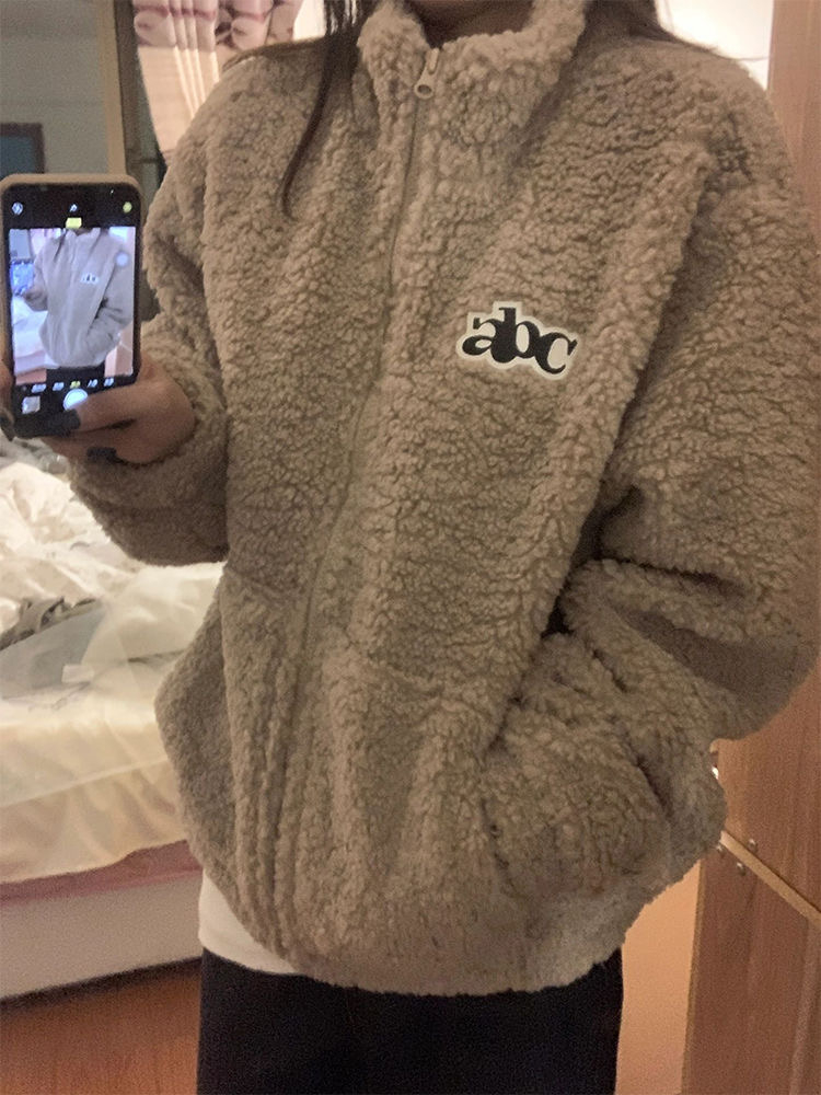 原版面料 顆粒絨 字母修改為abo外套女