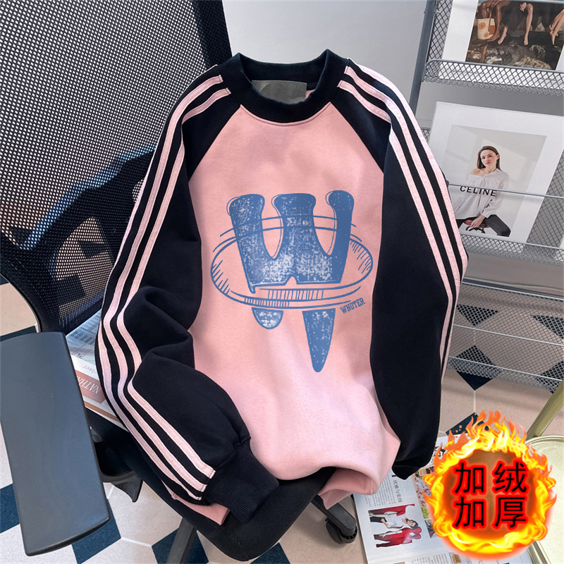首發純棉華棉330克/420克後包領 插肩袖衛衣女秋冬薄款/加絨上衣