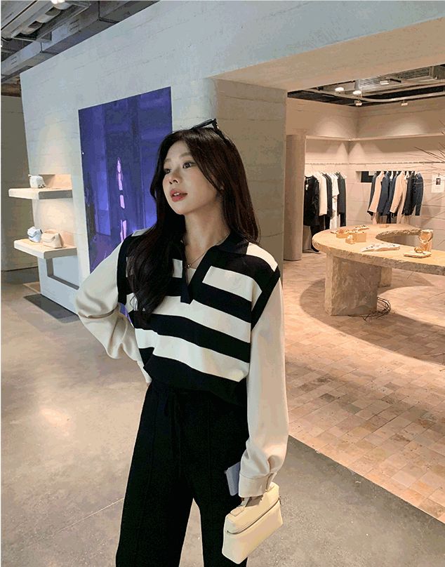 "私服條紋假兩件"層次疊穿感神.器