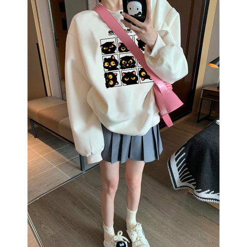 Official picture of autumn and winter velvet fun round-neck sweatshirt for women  new style fashionable age-reducing high-end trendy tops