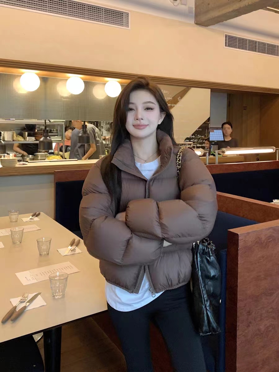 Down cotton-padded jacket for women, winter short, Korean version, thickened cotton-padded jacket, loose, small, cotton-padded jacket, trendy high-waisted bread coat