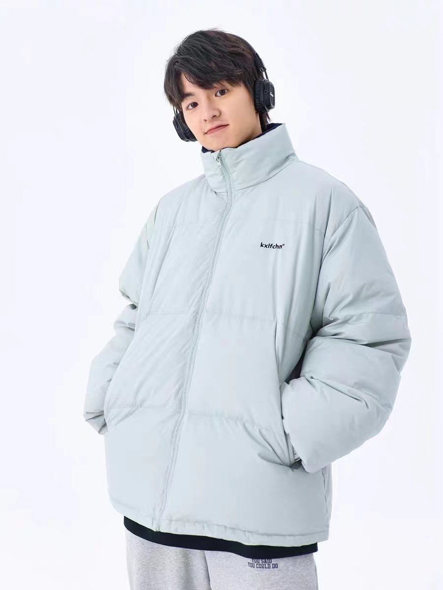 Couple down jacket women's short bread jacket 2023 new Korean style fashionable loose thickened winter college trend