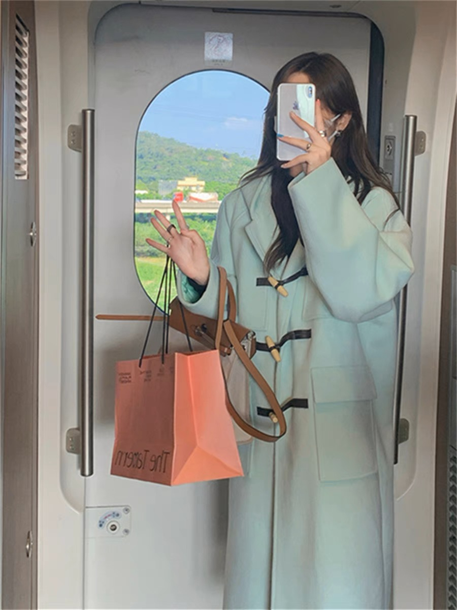 Small woolen coat for women 2023 new autumn and winter high-end Korean style gentle mid-length coat