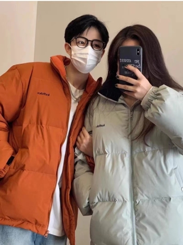 Couple down jacket women's short bread coat new Korean style fashion loose thickened winter college trend