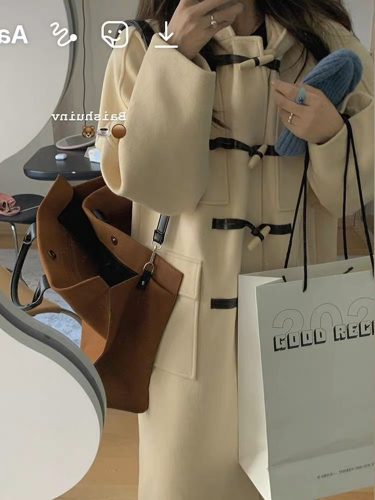 Small woolen coat for women 2023 new autumn and winter high-end Korean style gentle mid-length coat