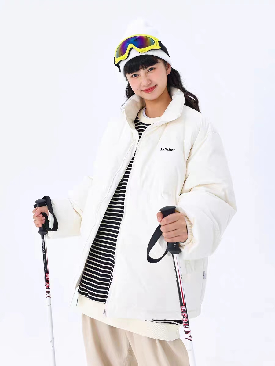 實拍 2023年新款冬季白鴨絨羽絨服情侶外套女男款