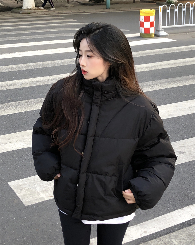 Real shot of thickened bread cotton coat for women in winter, thickened warm cotton coat, trendy