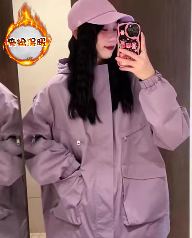 Jacket jacket women's hooded 2023 new spring and autumn American retro workwear sports casual jacket baseball uniform