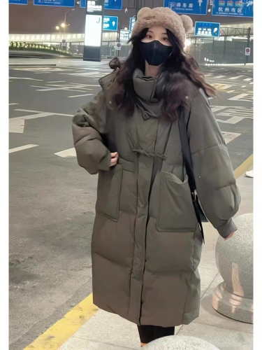 Korean style hooded 2023 winter new down jacket women's mid-length fashionable thickened bread coat and cotton jacket