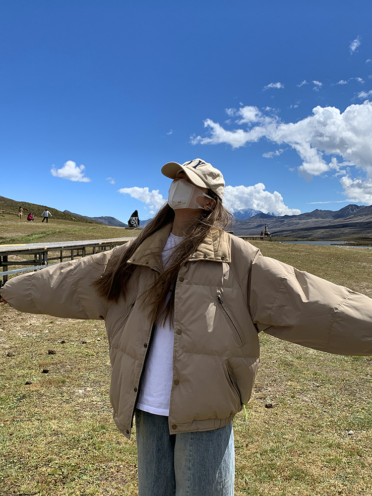 Real shot of down-padded jacket for women in winter 2023 new Korean style oversize small person cotton-padded jacket cotton-padded jacket bread suit