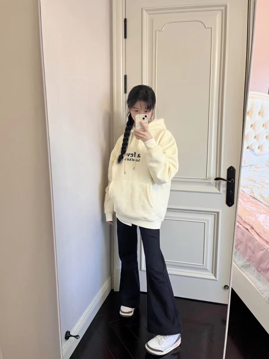 American retro right shoulder sweatshirt oversize niche high street fashion brand ins hooded spring and autumn style lazy coat for women