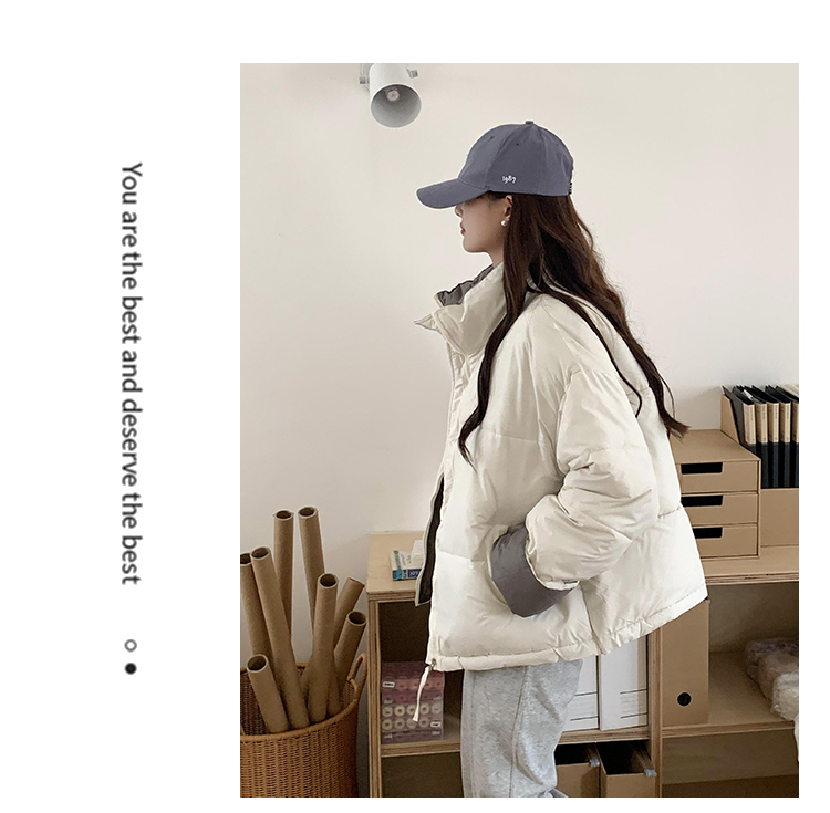 時尚羽絨棉服女短款2023冬季新款寬鬆加厚小個子麵包服棉衣外套潮