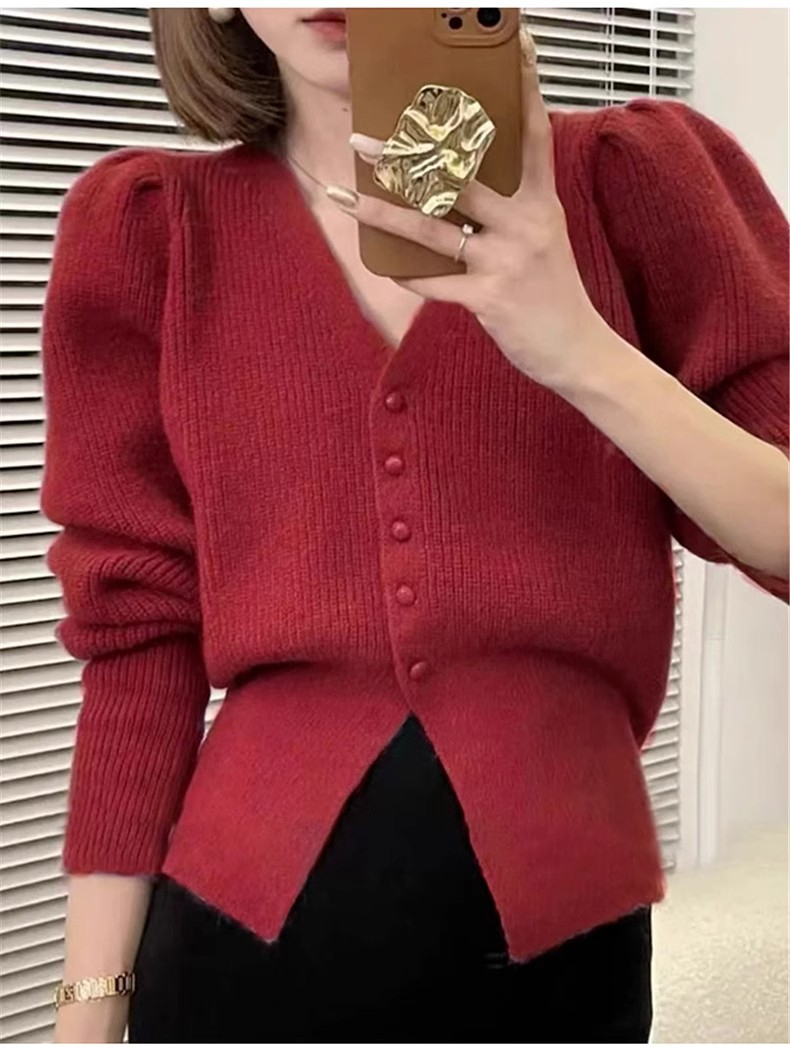 Lazy style sweater jacket for women autumn and winter 2023 new knitted cardigan for small people, high-end and super good-looking