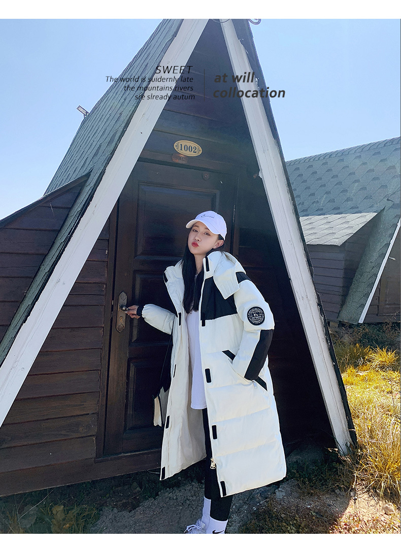 工裝棉衣2023長款過膝新款女裝棉襖寬鬆加厚羽絨棉服oversize潮