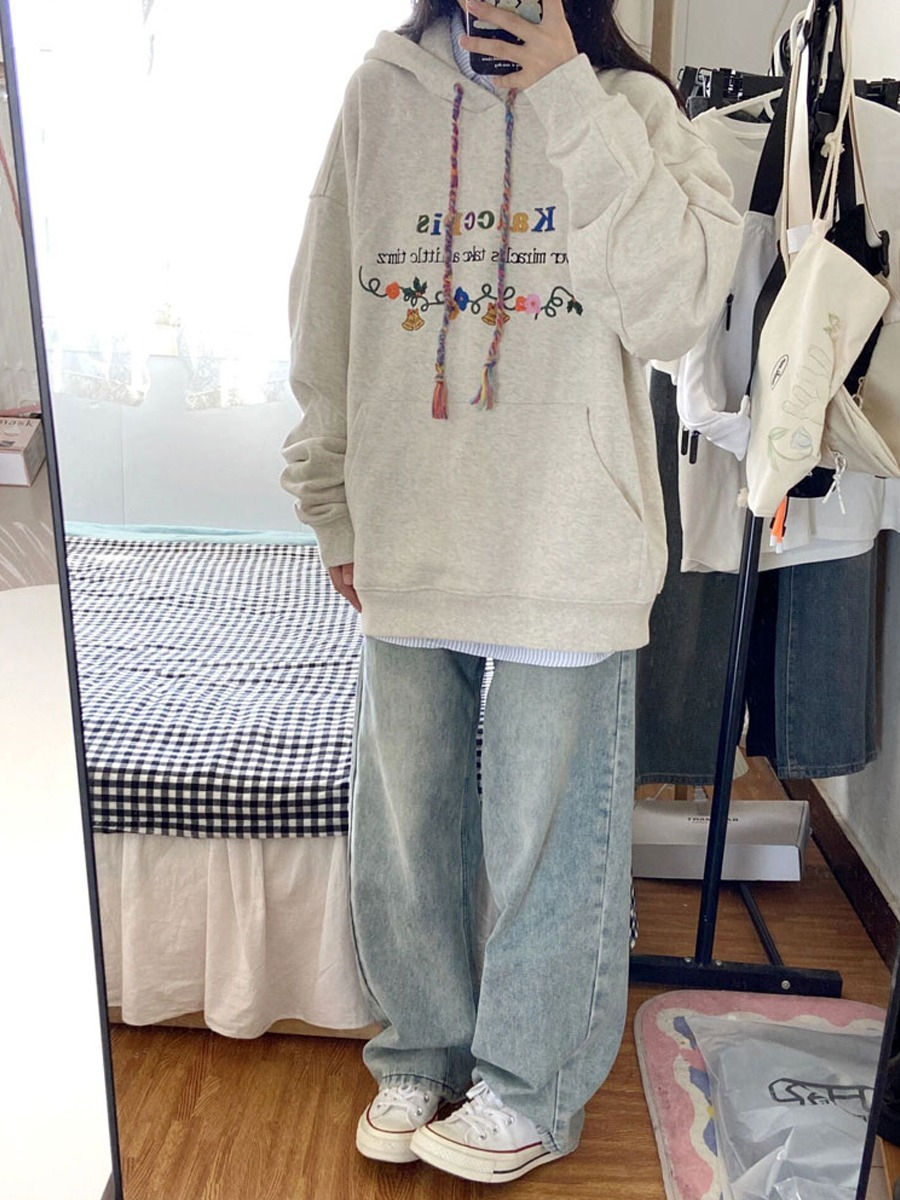 Original workmanship embroidery Chinese cotton composite silver fox velvet sweatshirt women's colorful drawstring jacket hooded design plus velvet