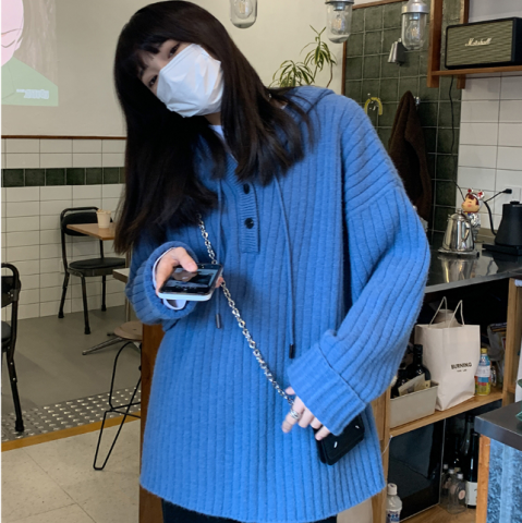 Autumn and winter new style pitted hooded sweater for women, Japanese style soft, lazy, loose, inner and outer sweater sweater jacket