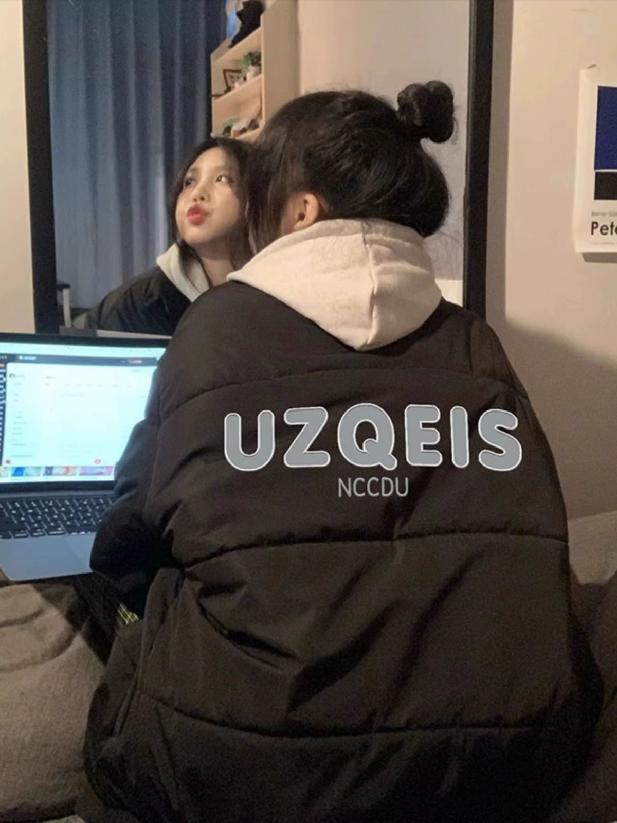 Hand-stuffed cotton padded jacket winter new loose thickened cotton coat printed coat for women