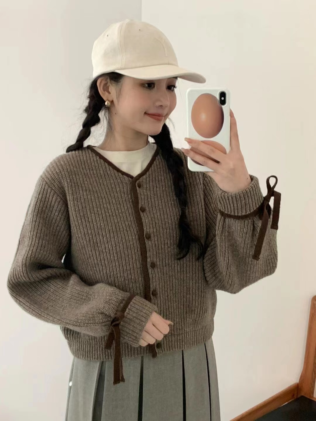 法式復古高級感針織開衫女早秋秋季外搭小香風毛衣女外套短款上衣