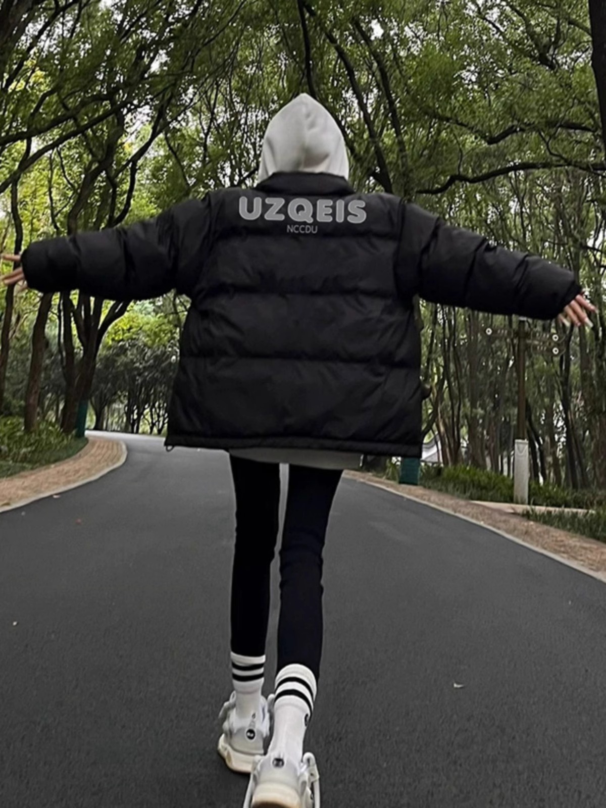 Hand-stuffed cotton padded jacket winter new loose thickened cotton coat printed coat for women