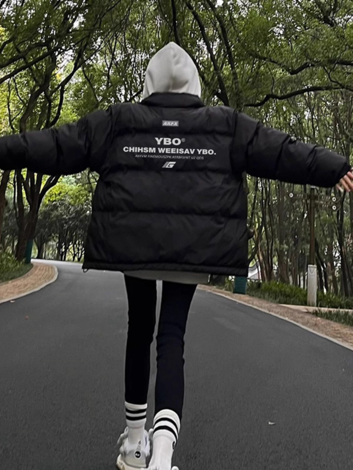 Hand-stuffed cotton padded jacket winter new loose thickened cotton coat printed coat for women