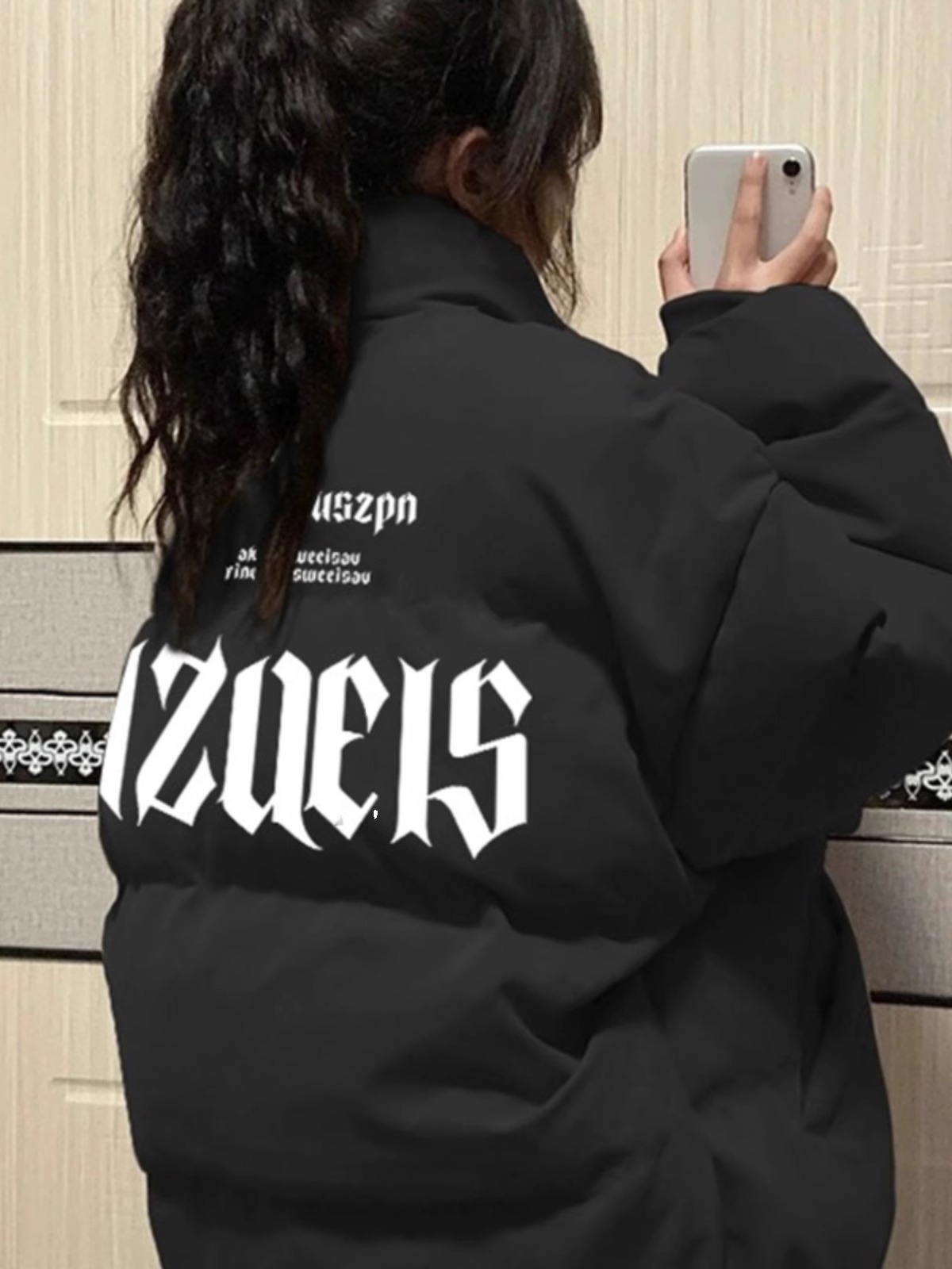 Hand-stuffed cotton padded jacket winter new loose thickened cotton coat printed coat for women