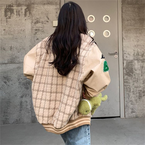 American retro college style baseball uniform for women spring and autumn style ins trendy brand loose versatile jacket  new style