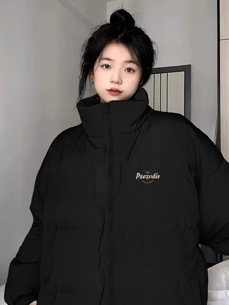 Hand-stuffed cotton padded jacket winter new loose thickened cotton coat printed coat for women