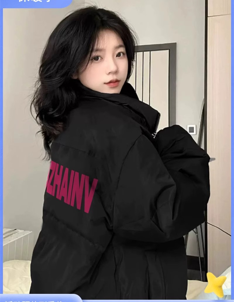 Hand-stuffed cotton padded jacket winter new loose thickened cotton coat printed coat for women