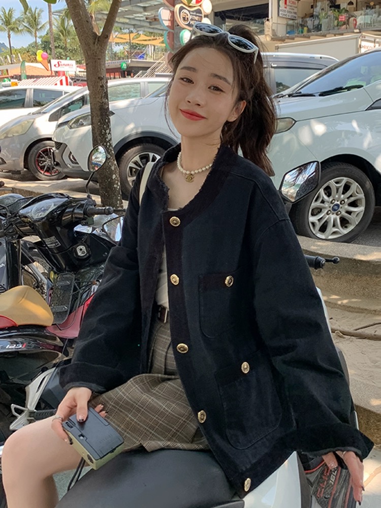 復古牛仔小香風外套女2023春季新款設計感韓版寬鬆氣質小個子上衣