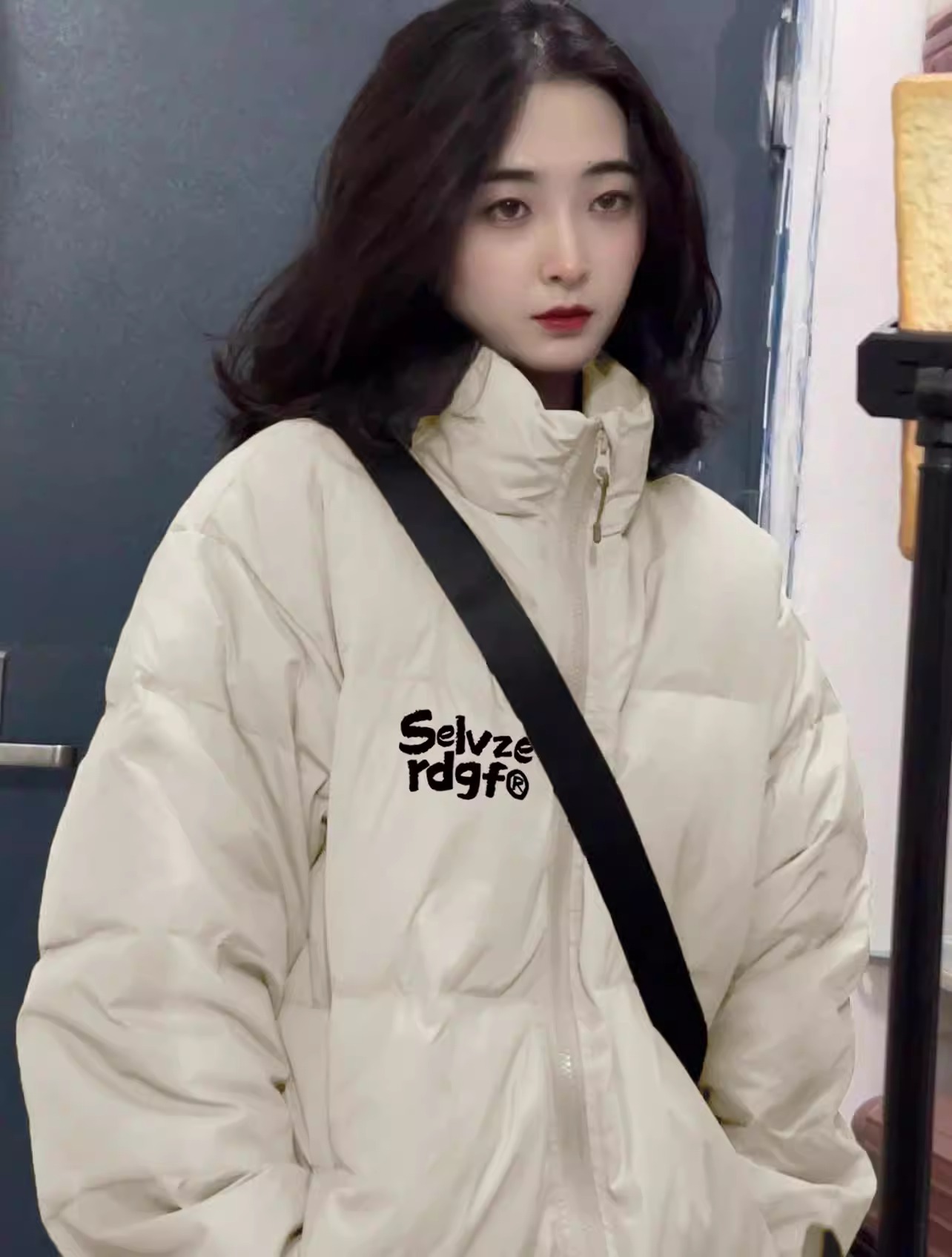 Hand-stuffed cotton padded jacket winter new loose thickened cotton coat printed coat for women
