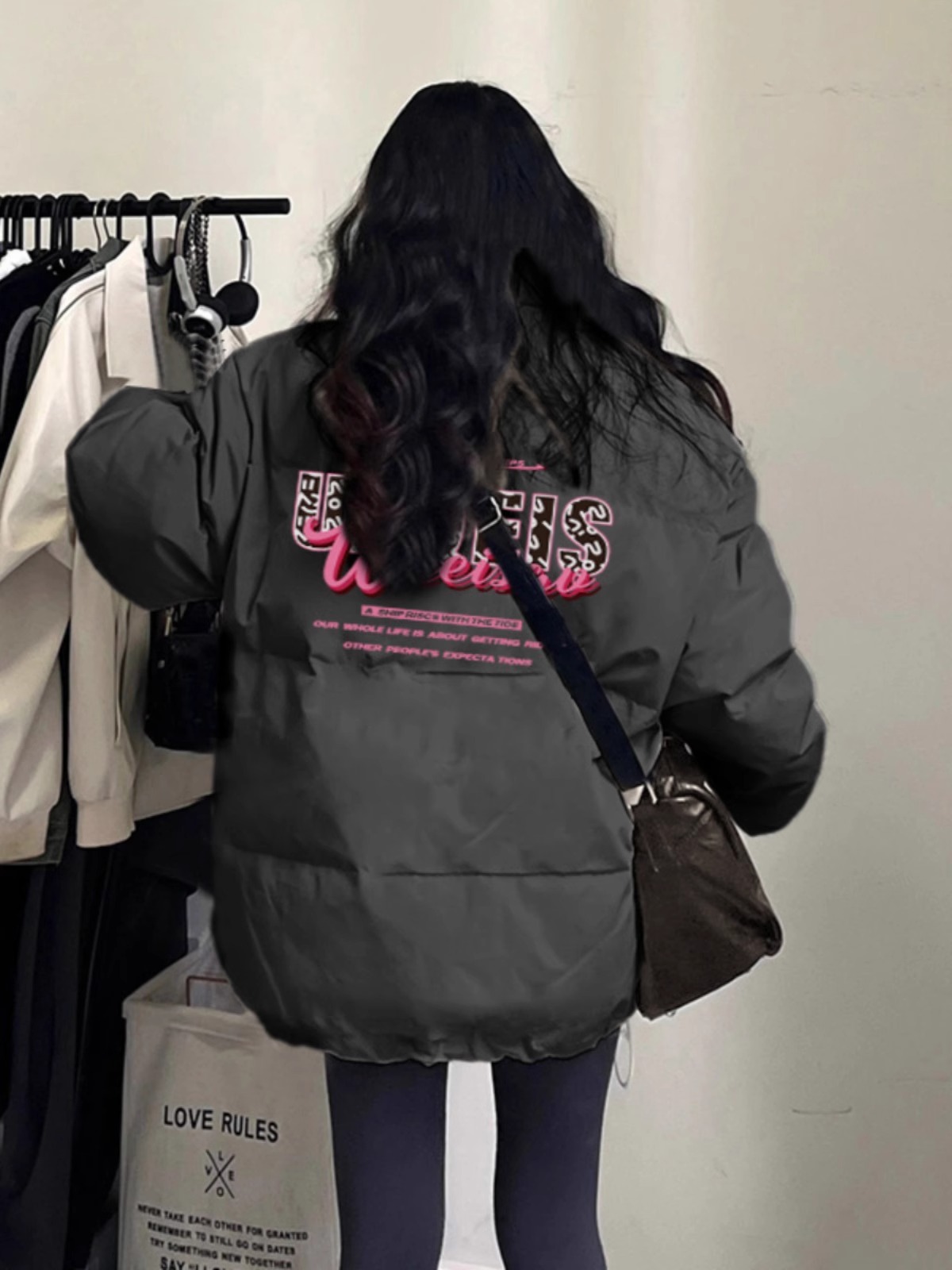 Hand-stuffed cotton padded jacket winter new loose thickened cotton coat printed coat for women