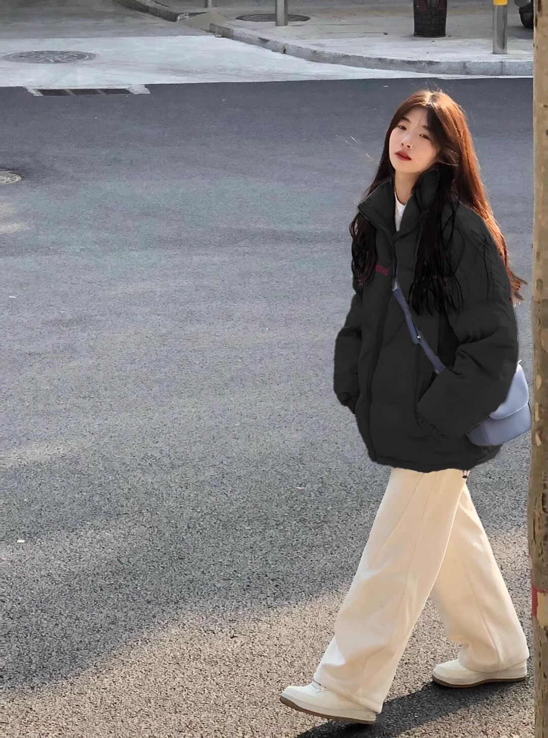 Hand-stuffed cotton padded jacket winter new loose thickened cotton coat printed coat for women