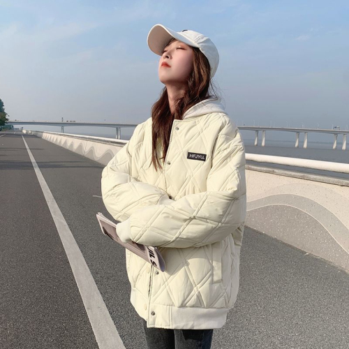  autumn and winter new style down cotton coats, women's coats, thick cotton jackets, rhombus baseball jackets, oversize trendy