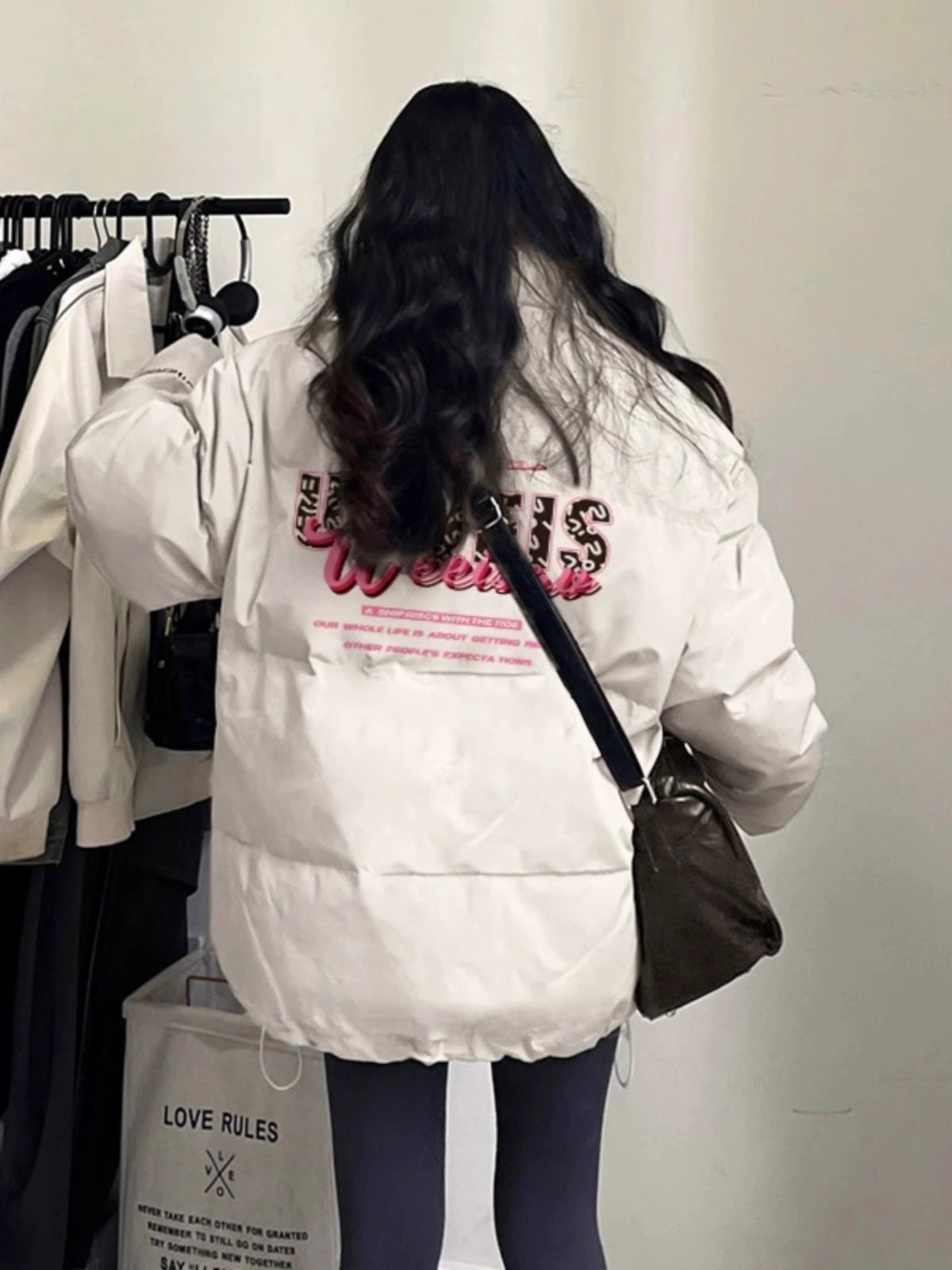 Hand-stuffed cotton padded jacket winter new loose thickened cotton coat printed coat for women