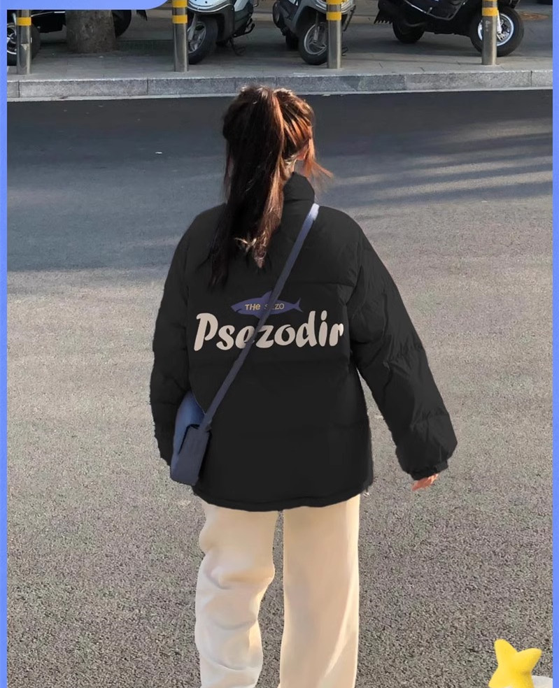 Hand-stuffed cotton padded jacket winter new loose thickened cotton coat printed coat for women