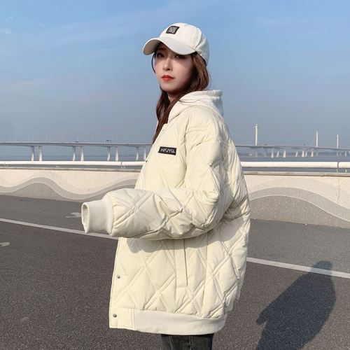  autumn and winter new style down cotton coats, women's coats, thick cotton jackets, rhombus baseball jackets, oversize trendy