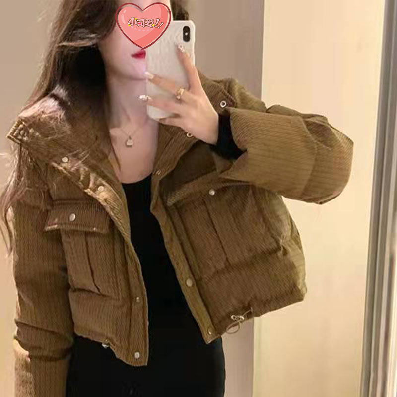 Design sense niche chic short down jacket women winter 2023 new style small thickened cotton jacket western style