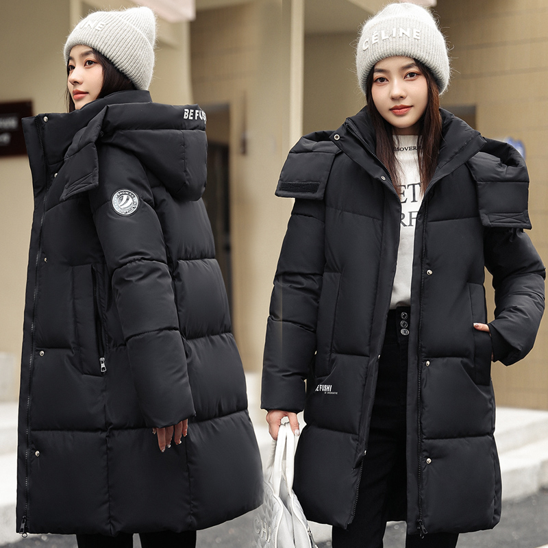 Plus size women's Korean style bread coat, cotton coat, mid-length fashionable down jacket, loose cotton coat, down jacket for women