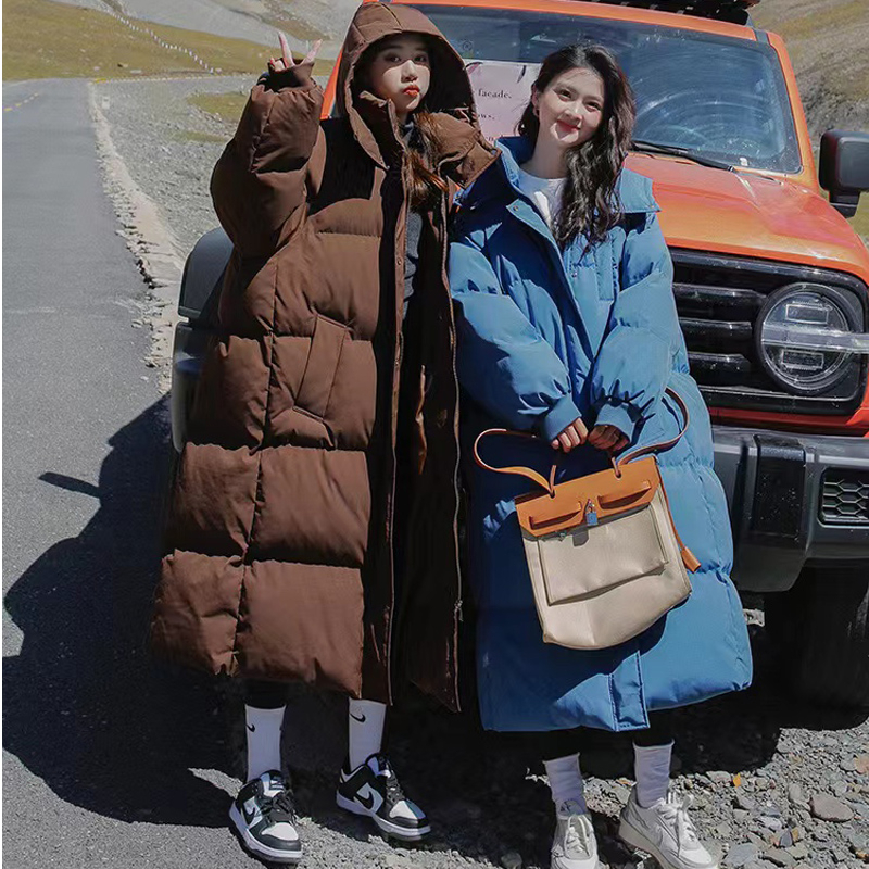 Thickened cotton coat for women Korean style loose long knee-length down jacket 2023 new winter coat ins trend