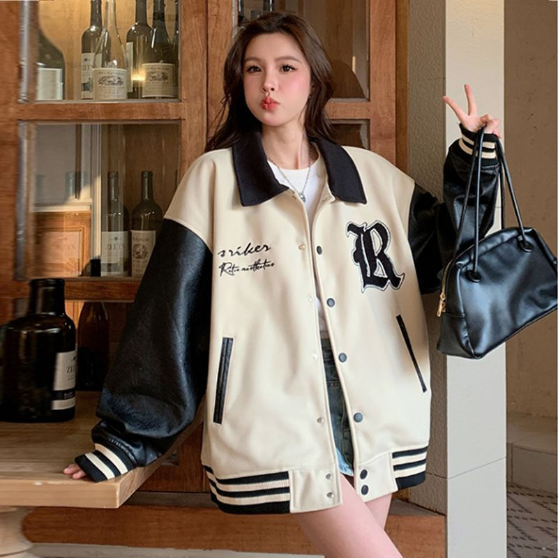 Baseball uniforms for girls early spring and autumn 2023 new junior high school and high school students American loose casual versatile jackets