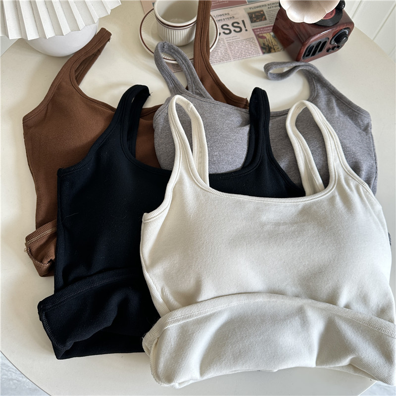 Real shot~Korean style girl sexy hottie wears winter brushed thickened back vest