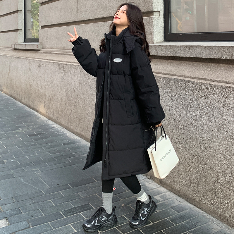 Down cotton coat women's mid-length Korean style loose ins Hong Kong style cotton jacket 2023 new cotton padded coat thickened jacket trend