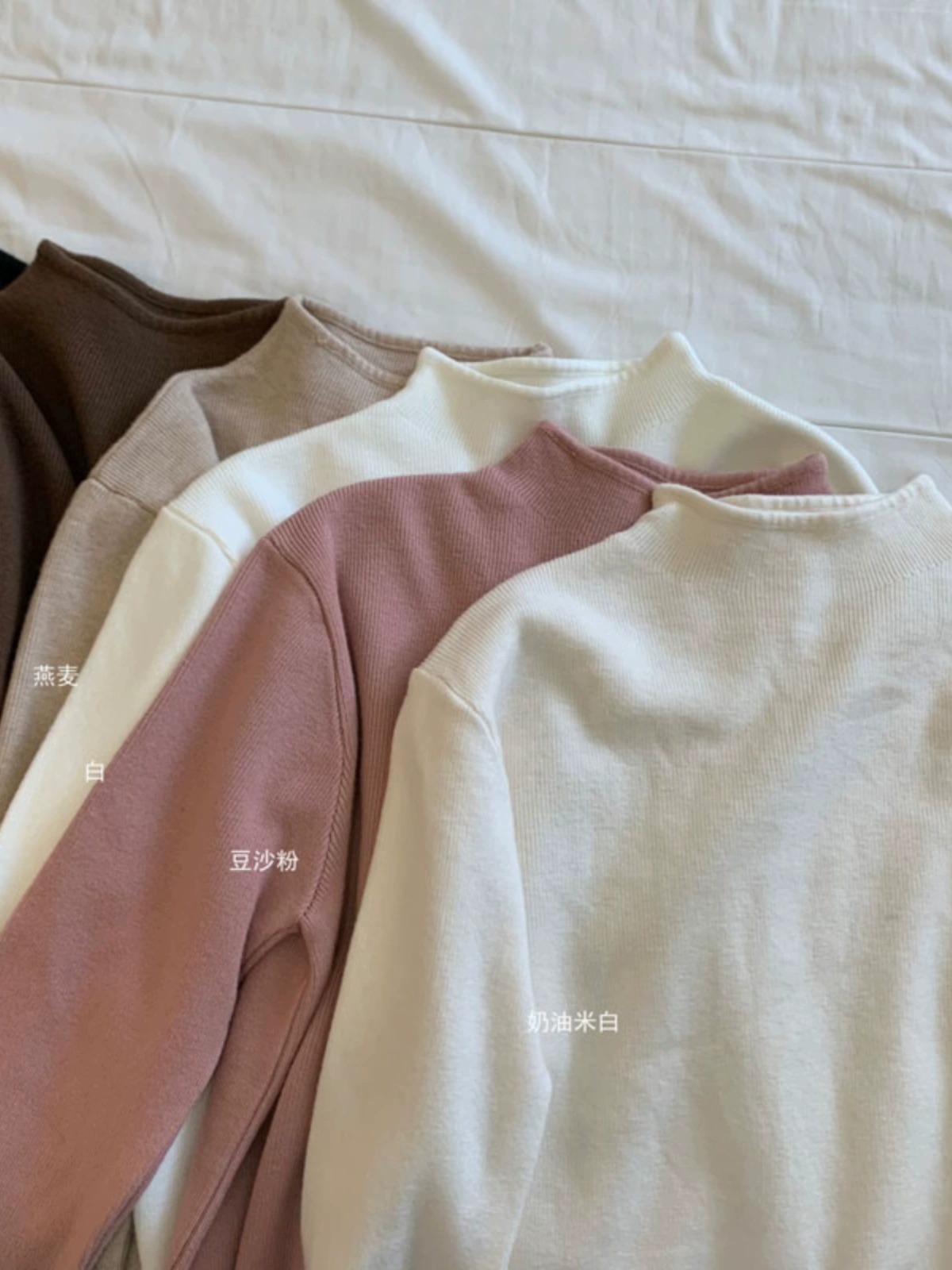 Official picture of soft waxy sweater knitted bottoming shirt for women autumn and winter Korean style small stand-up collar long-sleeved basic solid color versatile top