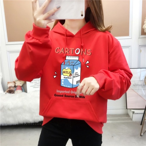 Real shot 6535 Fish Scale  new thin long-sleeved hooded sweatshirt women's printed loose top