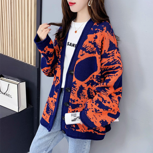 Thickened Sweater Cardigan Women's New Winter Korean Style Loose Temperament Versatile Knitted Top