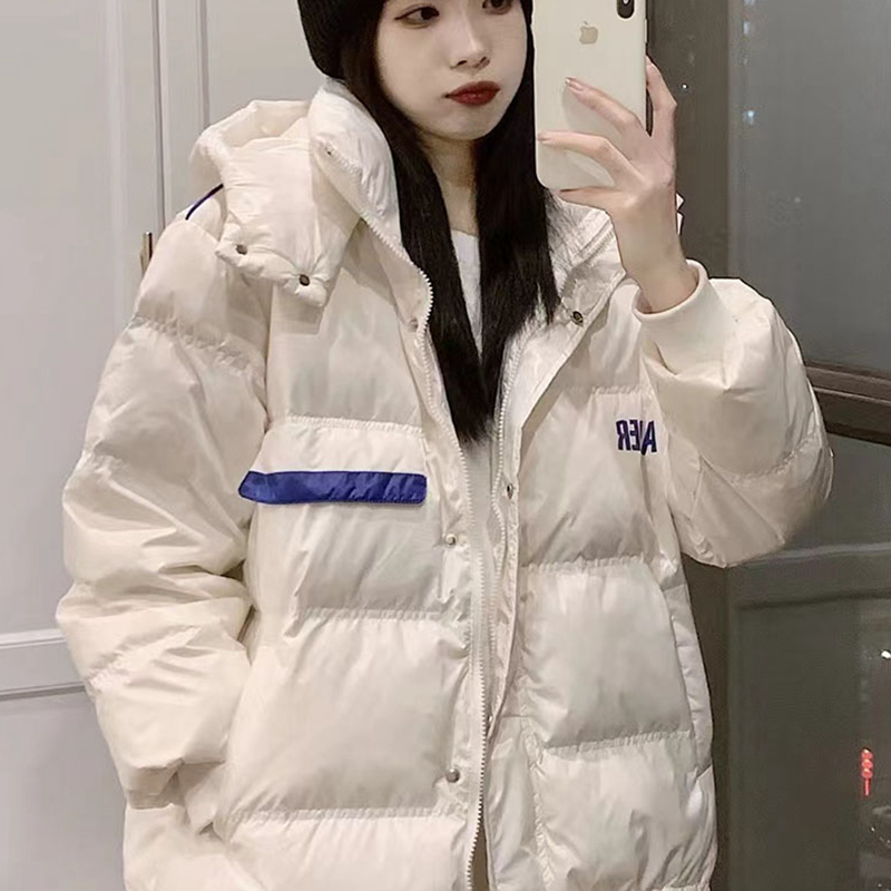 2023 winter new Korean style small men's cotton-padded down jacket women's winter ins Hong Kong style short bread coat