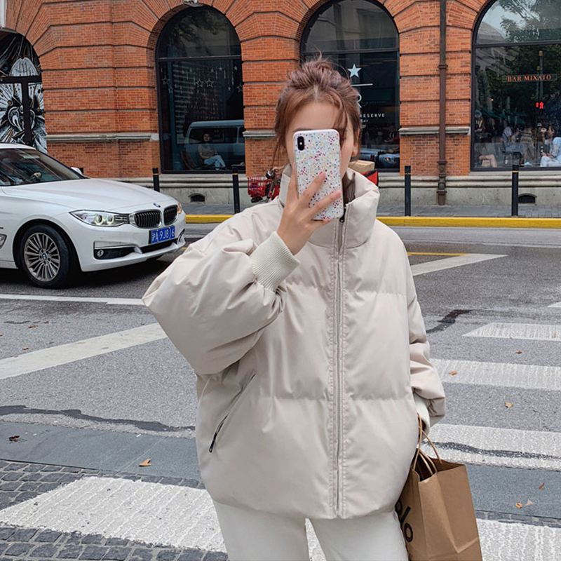 Classic Simple Down Jacket Women 2023 New Short Style Small Breasts Korean Style Lightweight Loose Bread Jacket