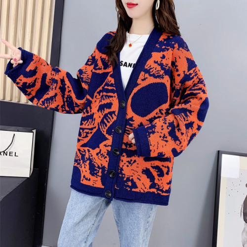 Thickened Sweater Cardigan Women's New Winter Korean Style Loose Temperament Versatile Knitted Top