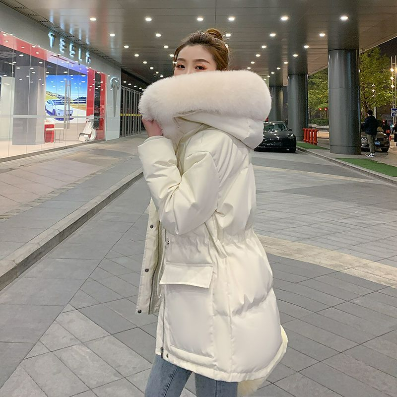 2023 new winter style Internet celebrity Su Su's same style down cotton coat for women, medium and long cotton coat, thickened student cotton-padded jacket