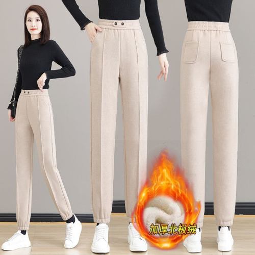 Pure cotton Huamian #Fleet thickened harem pants for women autumn and winter  new sports leggings